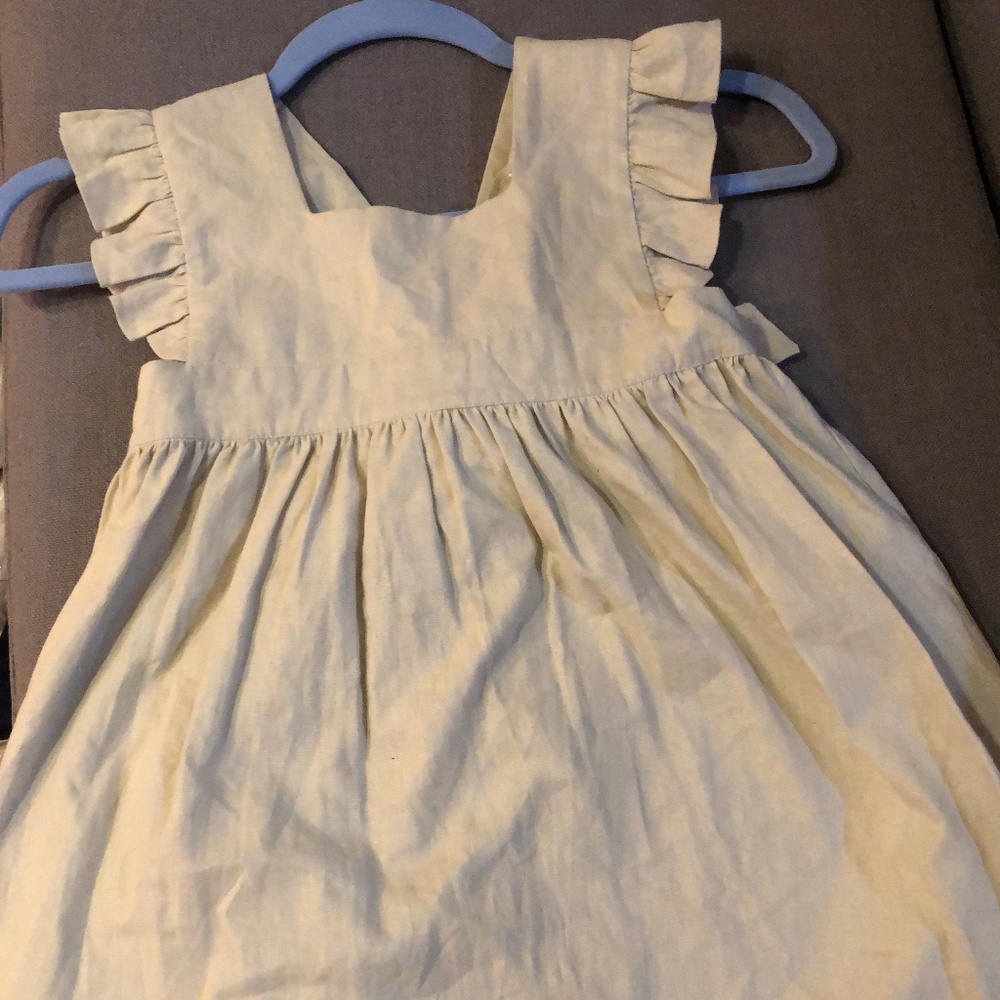 Girl’s Ecru Linen Dress